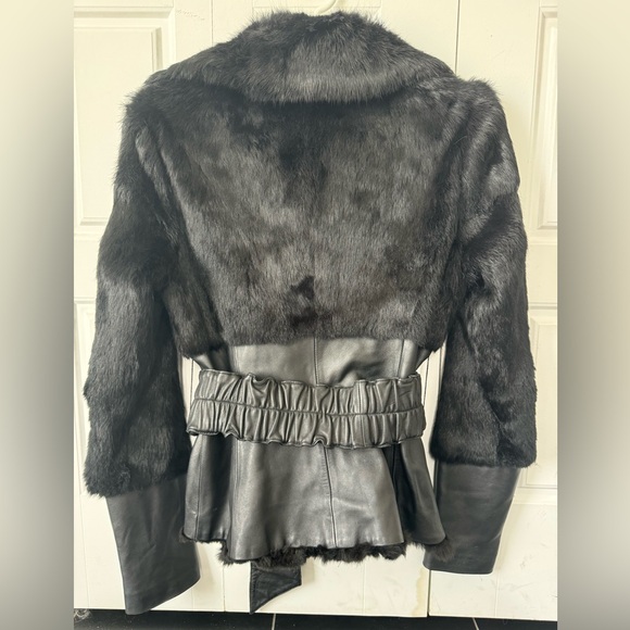 Marciano real leather real rabbit fur jacket size: Small - Picture 2 of 7